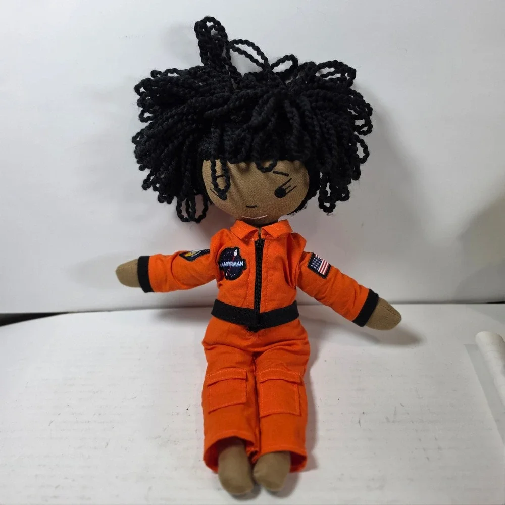 Harperiman Handmade‎ Cloth Astronaut Doll Orange Flight Suit NASA Style 14 Inch